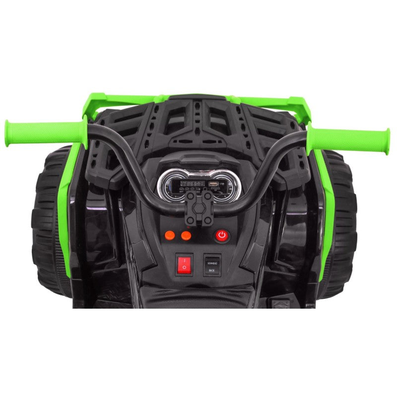 Quad Elettrico per Bambini ATV con Retromarcia Nero e Verde