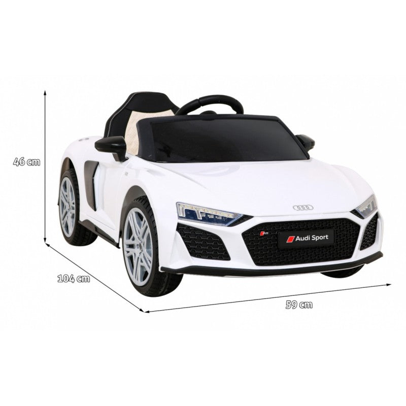 Auto Elettrica per Bambini Audi R8 12V con Telecomando Bianca