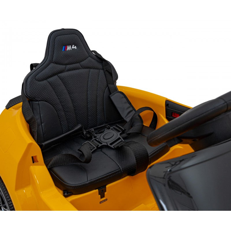 Auto Elettrica per Bambini BMW M4 12V con Telecomando Gialla