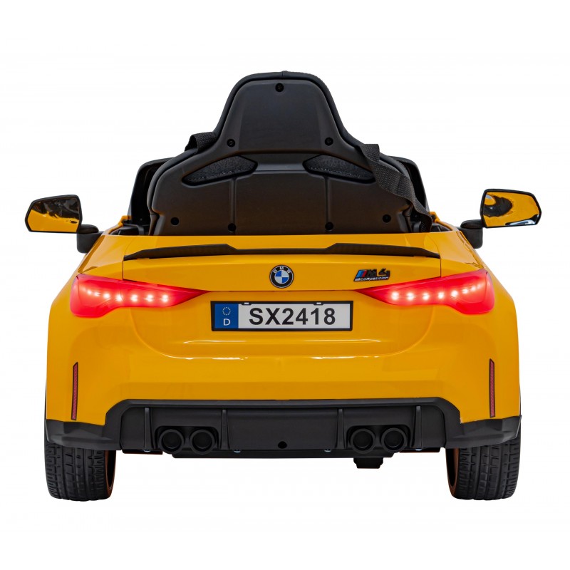 Auto Elettrica per Bambini BMW M4 12V con Telecomando Gialla