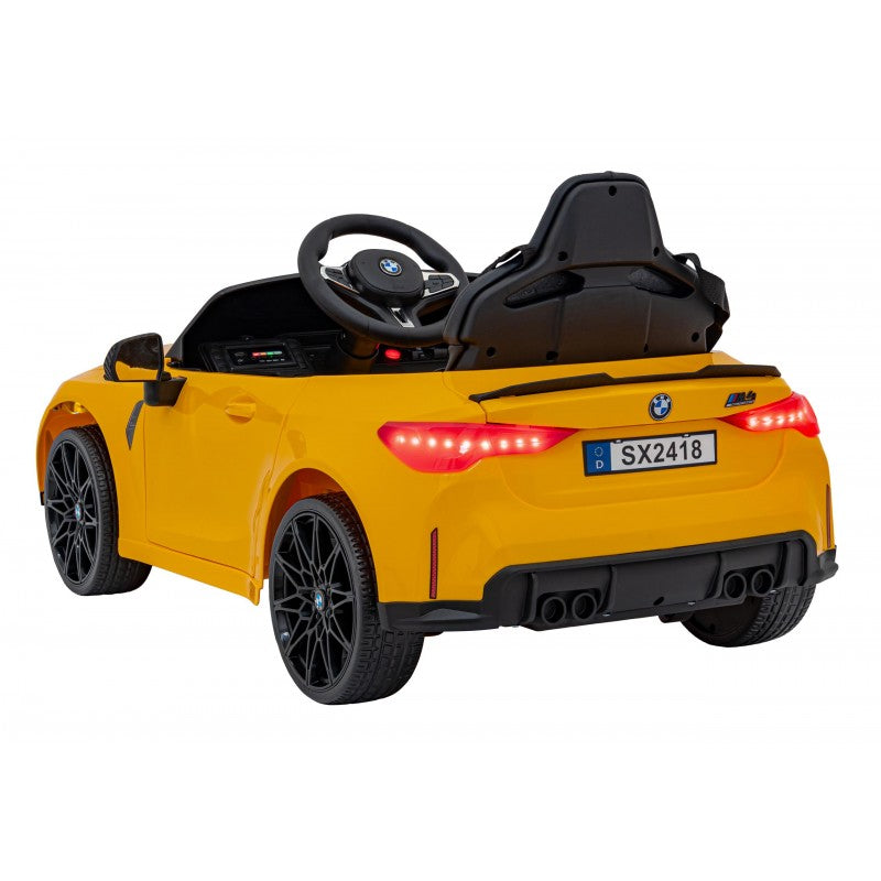 Auto Elettrica per Bambini BMW M4 12V con Telecomando Gialla