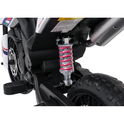 Moto Cross Elettrica per Bambini Aprilia RX con Rotelle Bianca