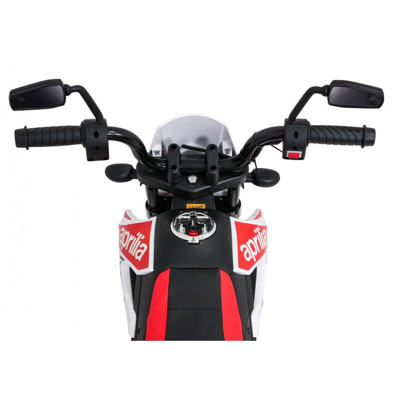 Moto Cross Elettrica per Bambini Aprilia RX con Rotelle Bianca