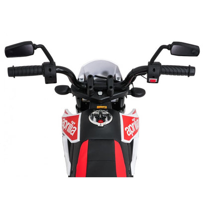 Moto Cross Elettrica per Bambini Aprilia RX con Rotelle Bianca