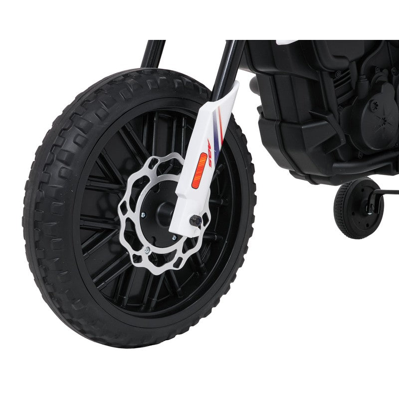Moto Cross Elettrica per Bambini Aprilia RX con Rotelle Bianca