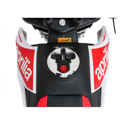 Moto Cross Elettrica per Bambini Aprilia RX con Rotelle Bianca