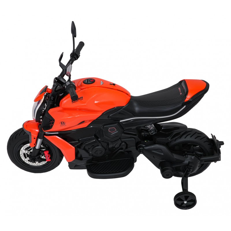 Moto Elettrica per Bambini Ducati Diavel x Bentley con Rotelle Arancione