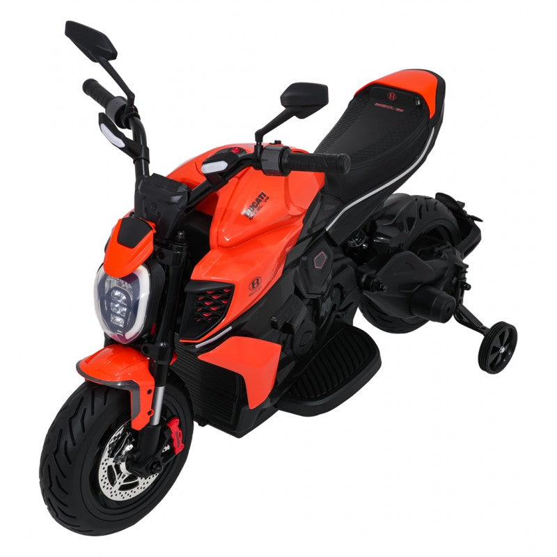 Moto Elettrica per Bambini Ducati Diavel x Bentley con Rotelle Arancione