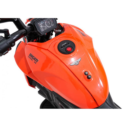 Moto Elettrica per Bambini Ducati Diavel x Bentley con Rotelle Arancione