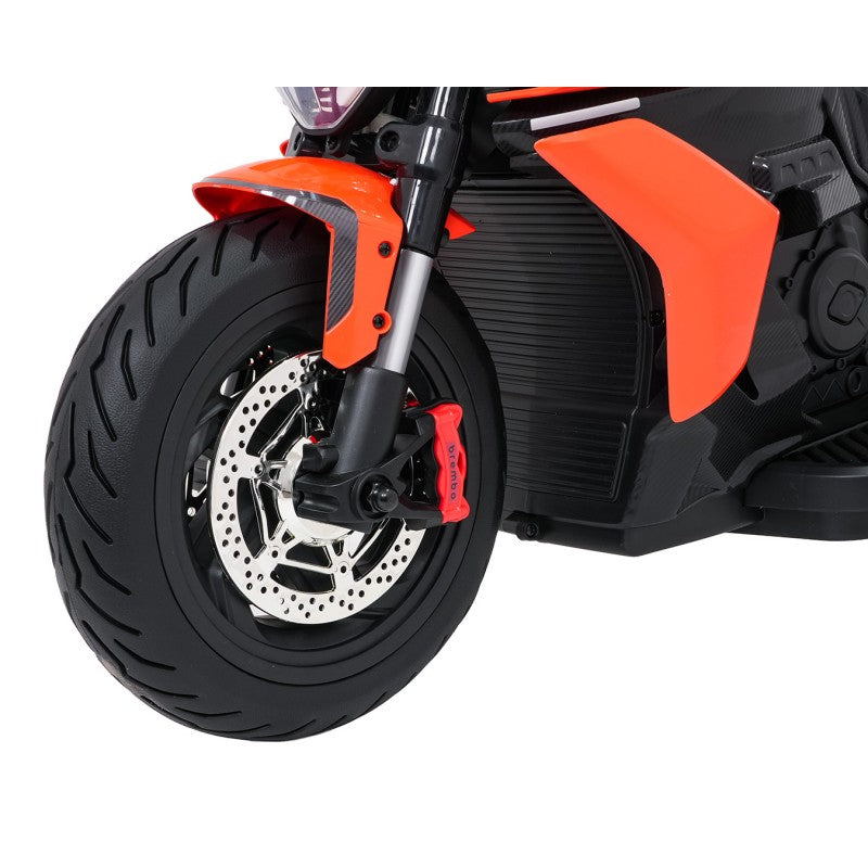 Moto Elettrica per Bambini Ducati Diavel x Bentley con Rotelle Arancione