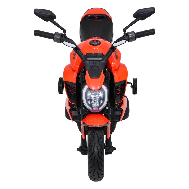 Moto Elettrica per Bambini Ducati Diavel x Bentley con Rotelle Arancione