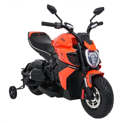 Moto Elettrica per Bambini Ducati Diavel x Bentley con Rotelle Arancione