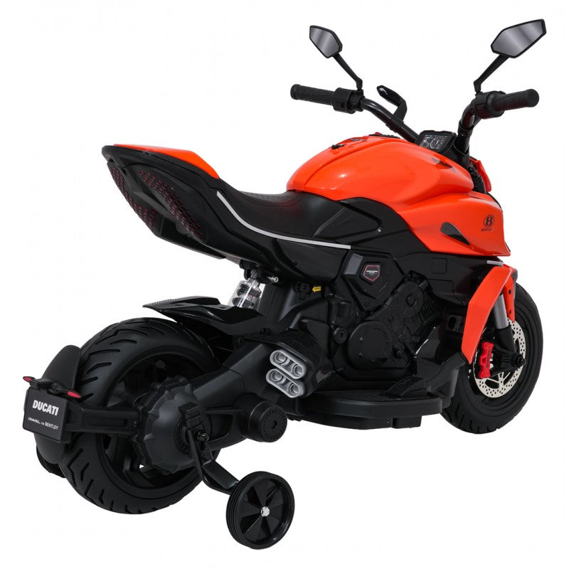 Moto Elettrica per Bambini Ducati Diavel x Bentley con Rotelle Arancione