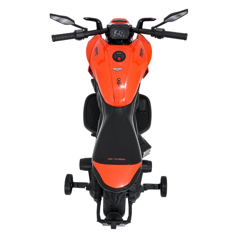Moto Elettrica per Bambini Ducati Diavel x Bentley con Rotelle Arancione