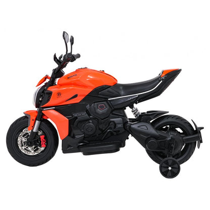 Moto Elettrica per Bambini Ducati Diavel x Bentley con Rotelle Arancione