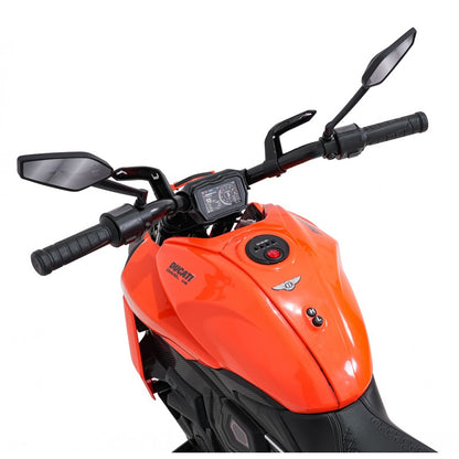 Moto Elettrica per Bambini Ducati Diavel x Bentley con Rotelle Arancione