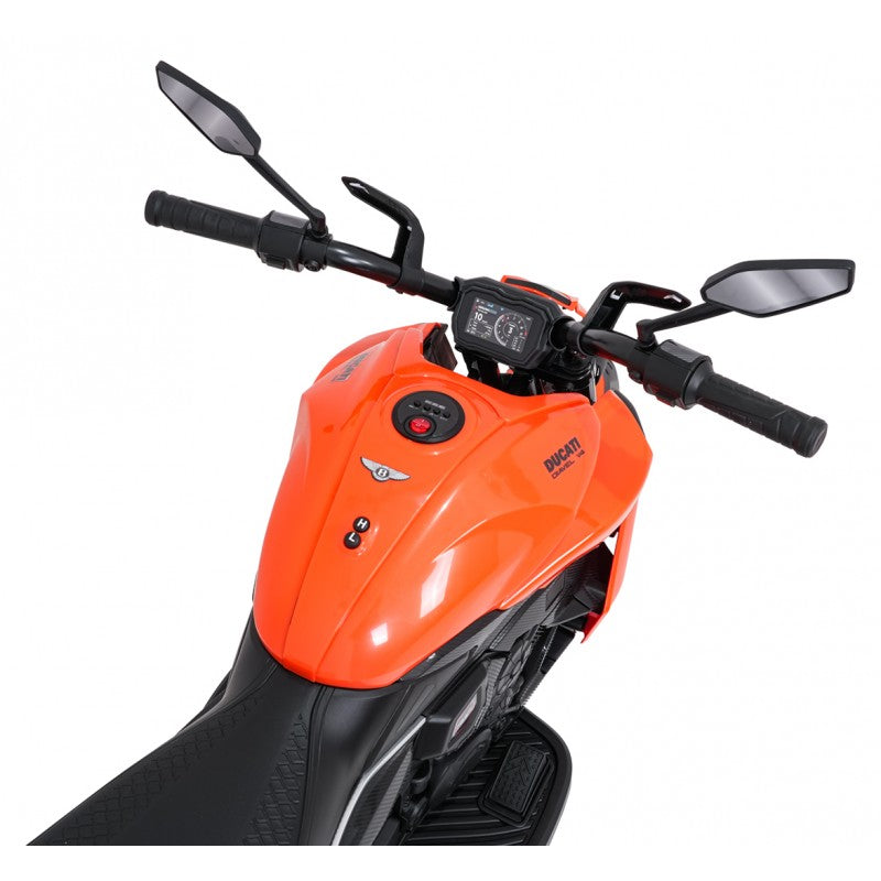 Moto Elettrica per Bambini Ducati Diavel x Bentley con Rotelle Arancione