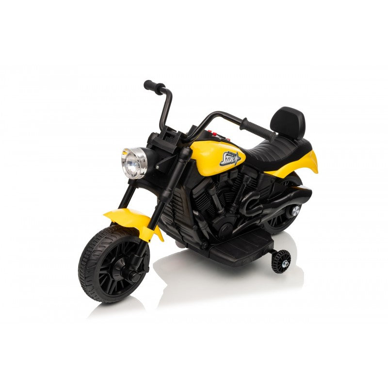 Moto Elettrica per Bambini Star con Rotelle Gialla