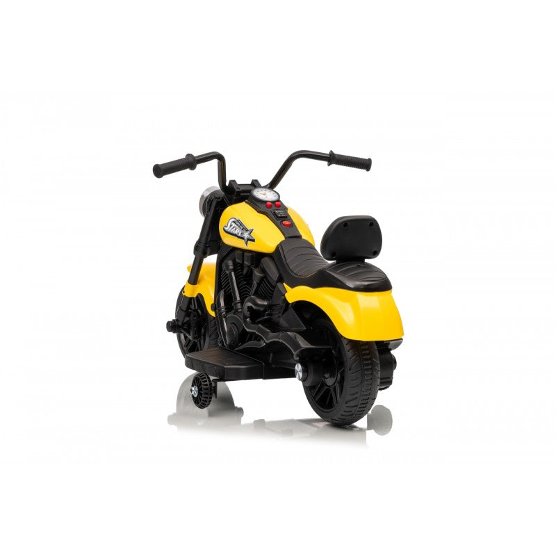 Moto Elettrica per Bambini Star con Rotelle Gialla