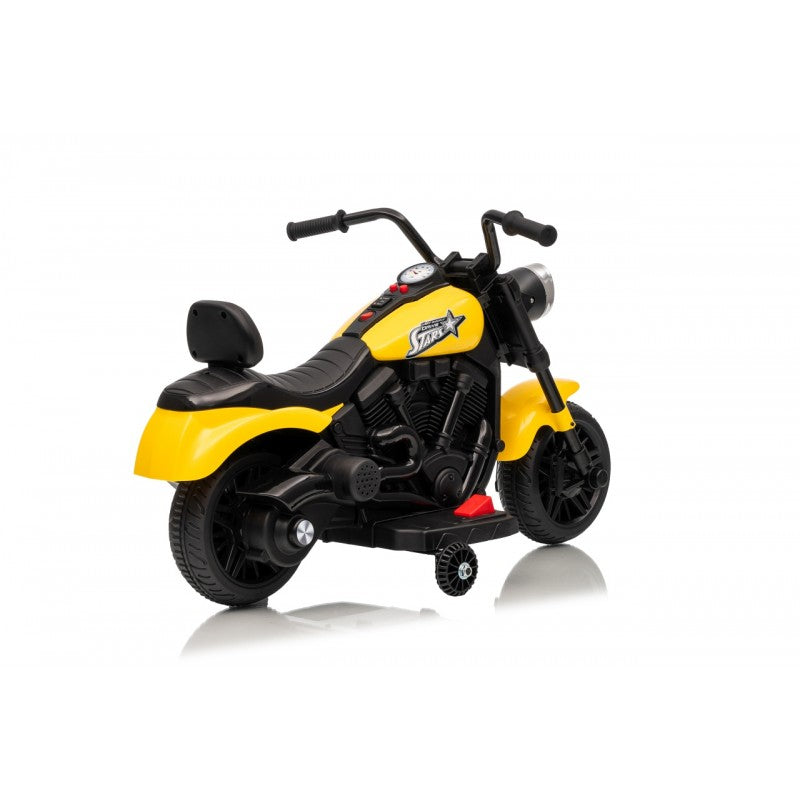 Moto Elettrica per Bambini Star con Rotelle Gialla