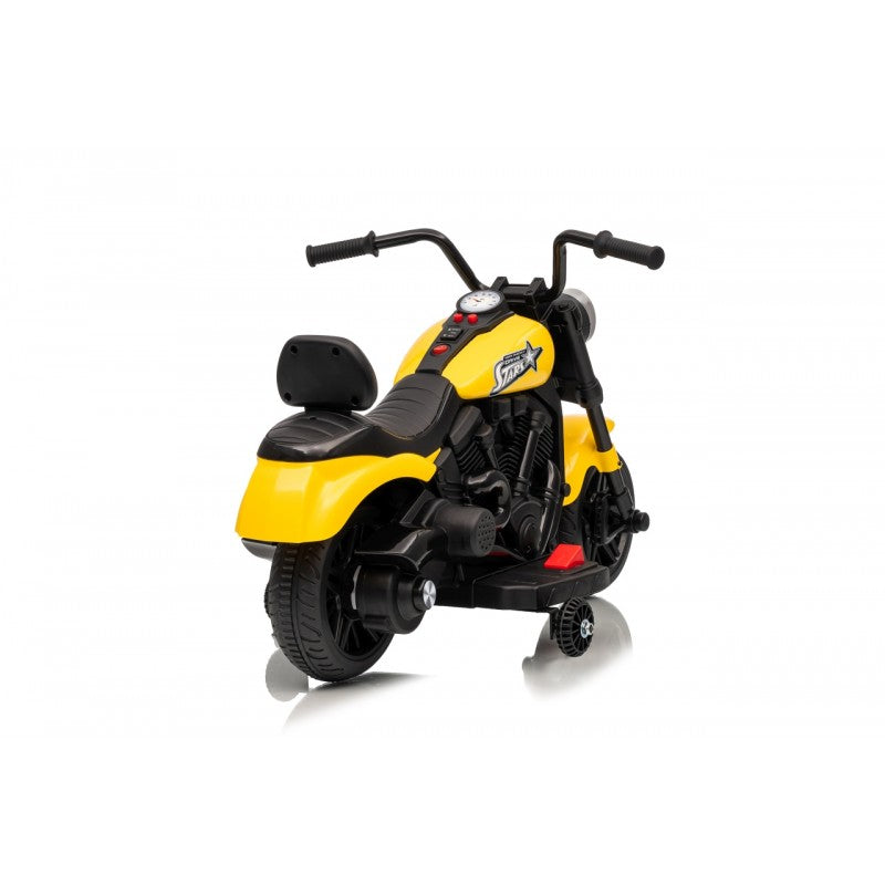 Moto Elettrica per Bambini Star con Rotelle Gialla