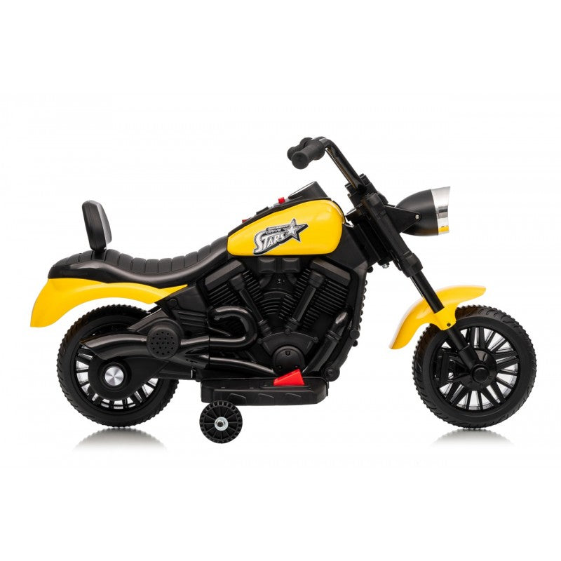 Moto Elettrica per Bambini Star con Rotelle Gialla