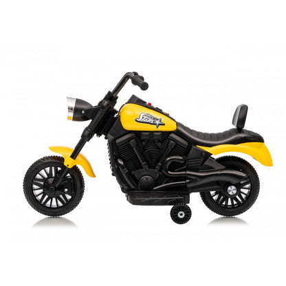 Moto Elettrica per Bambini Star con Rotelle Gialla