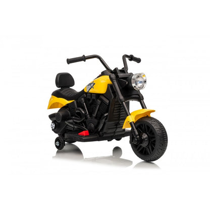 Moto Elettrica per Bambini Star con Rotelle Gialla