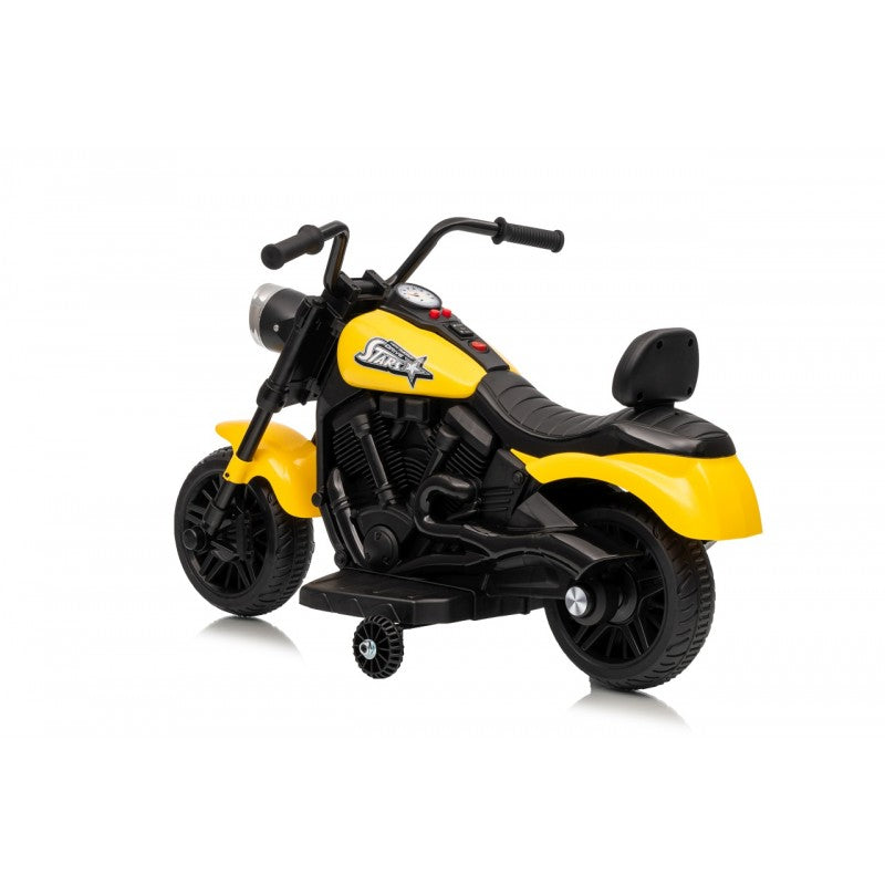 Moto Elettrica per Bambini Star con Rotelle Gialla