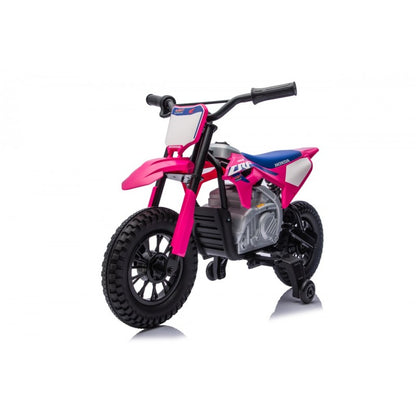 Moto Cross Elettrica per Bambini Honda CRF450R con Rotelle Rosa