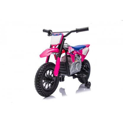 Moto Cross Elettrica per Bambini Honda CRF450R con Rotelle Rosa