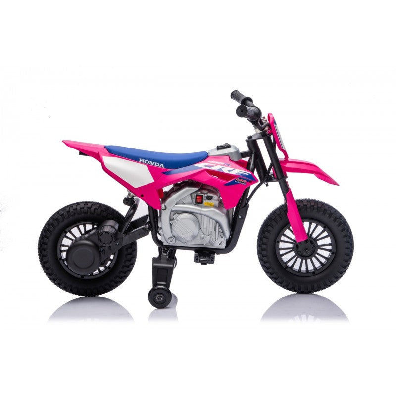Moto Cross Elettrica per Bambini Honda CRF450R con Rotelle Rosa