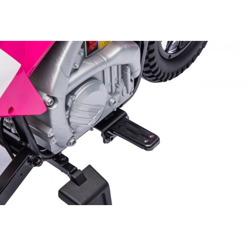 Moto Cross Elettrica per Bambini Honda CRF450R con Rotelle Rosa