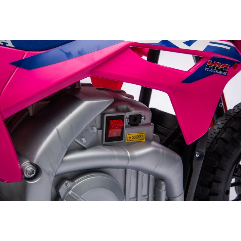 Moto Cross Elettrica per Bambini Honda CRF450R con Rotelle Rosa