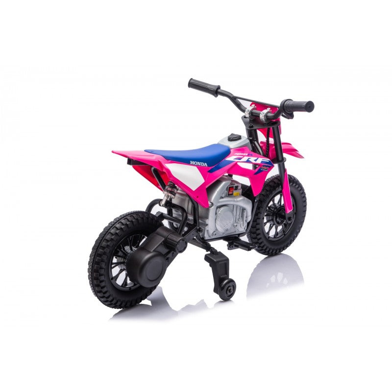 Moto Cross Elettrica per Bambini Honda CRF450R con Rotelle Rosa
