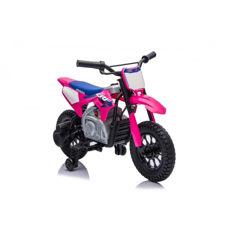 Moto Cross Elettrica per Bambini Honda CRF450R con Rotelle Rosa