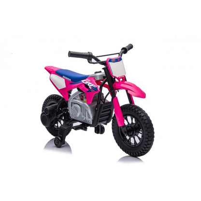 Moto Cross Elettrica per Bambini Honda CRF450R con Rotelle Rosa