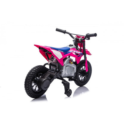 Moto Cross Elettrica per Bambini Honda CRF450R con Rotelle Rosa