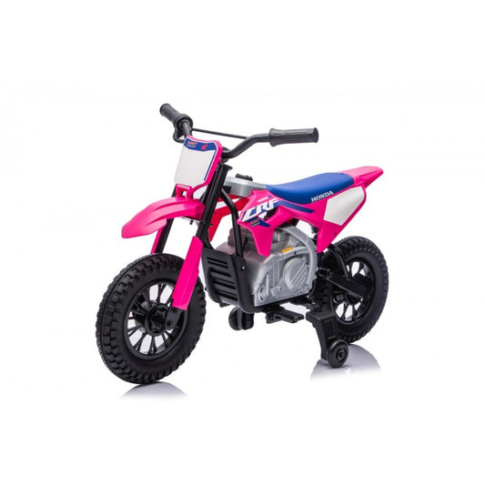 Moto Cross Elettrica per Bambini Honda CRF450R con Rotelle Rosa