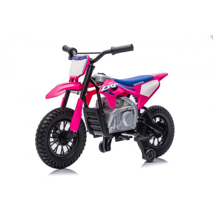 Moto Cross Elettrica per Bambini Honda CRF450R con Rotelle Rosa
