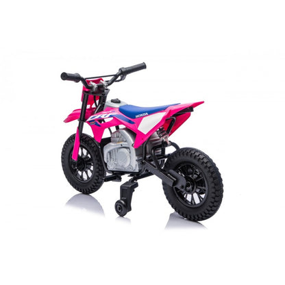 Moto Cross Elettrica per Bambini Honda CRF450R con Rotelle Rosa