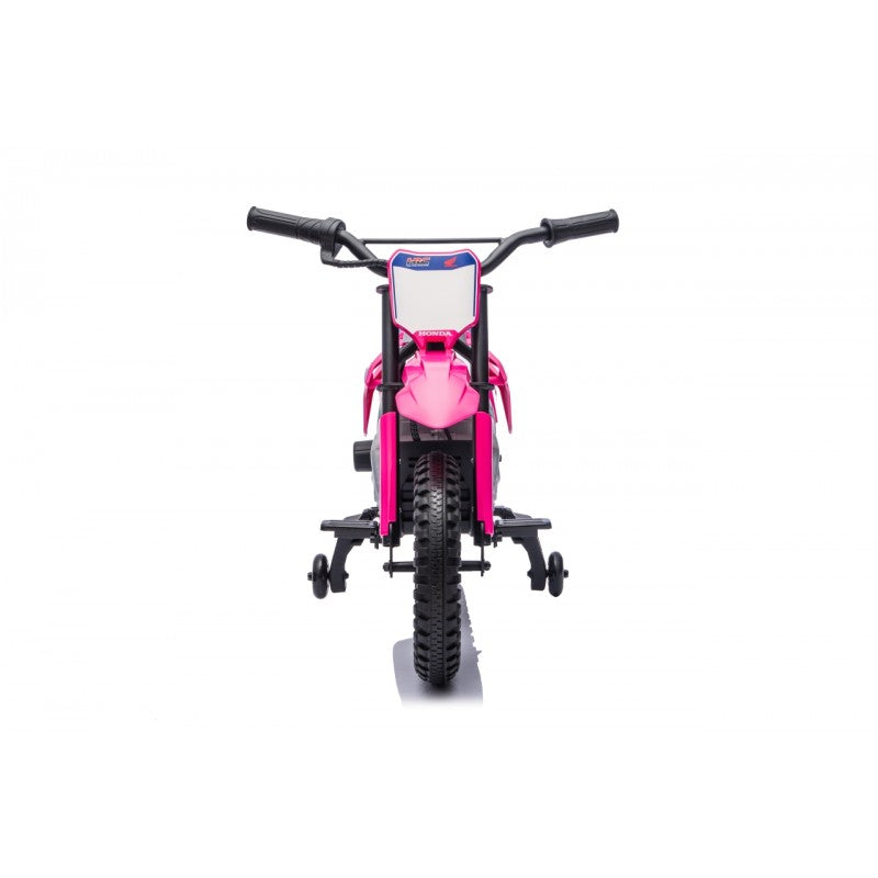 Moto Cross Elettrica per Bambini Honda CRF450R con Rotelle Rosa