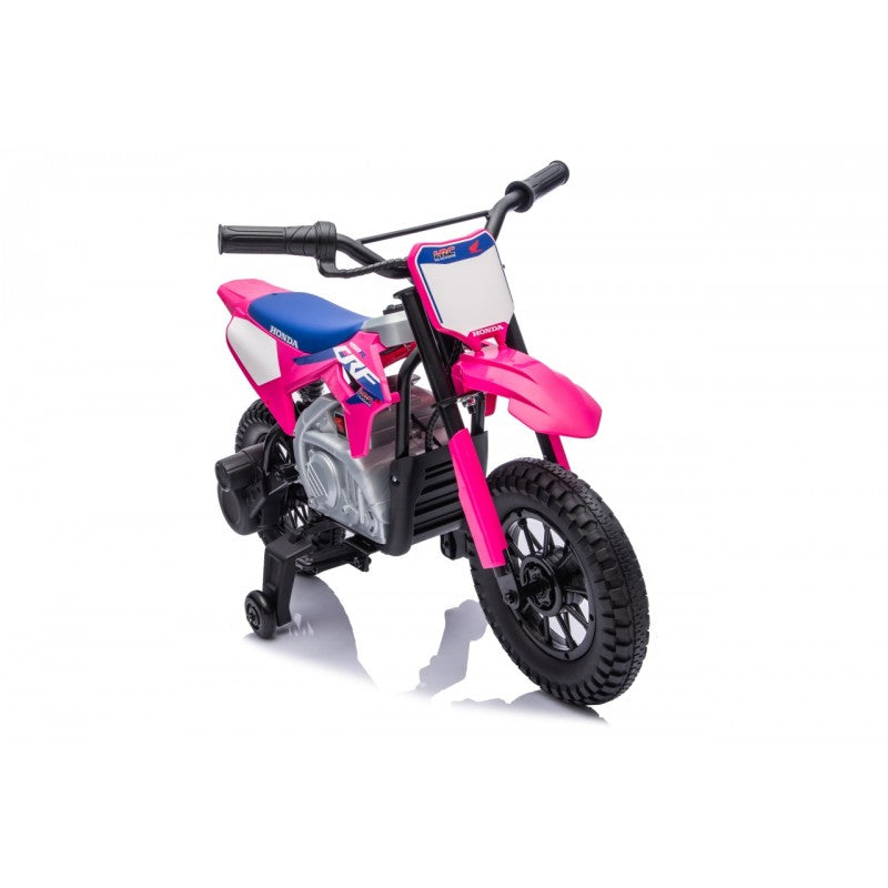 Moto Cross Elettrica per Bambini Honda CRF450R con Rotelle Rosa