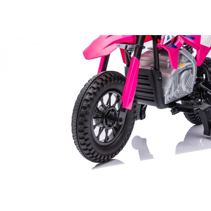 Moto Cross Elettrica per Bambini Honda CRF450R con Rotelle Rosa
