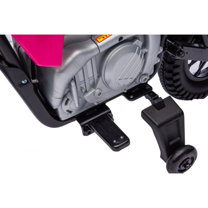 Moto Cross Elettrica per Bambini Honda CRF450R con Rotelle Rosa