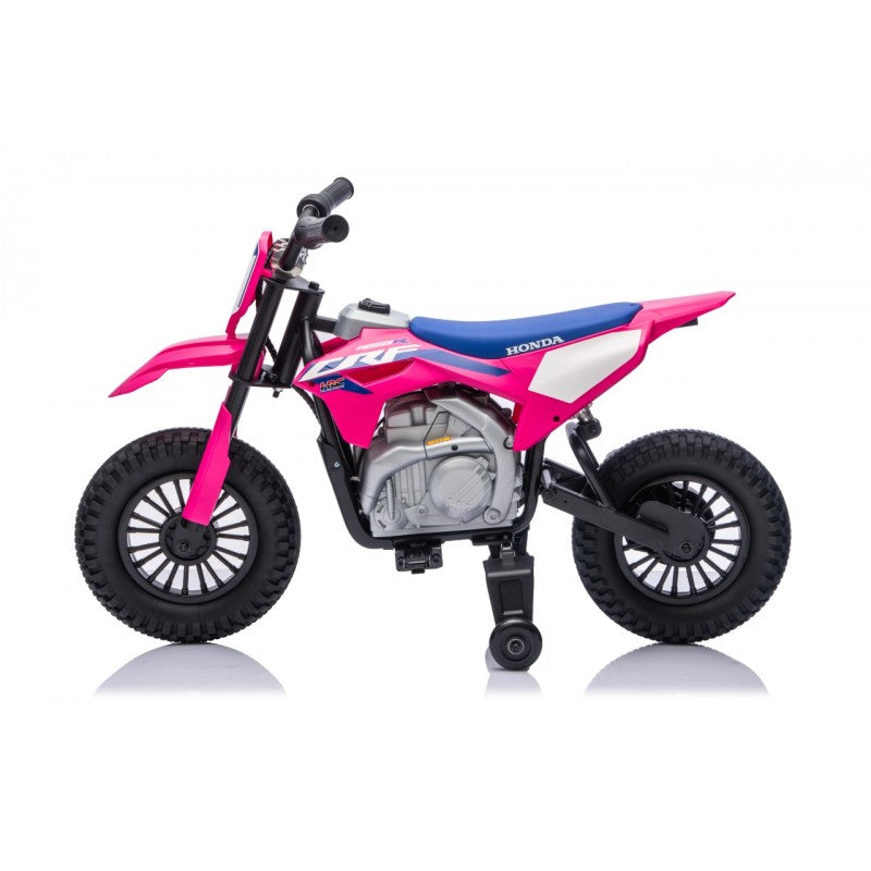 Moto Cross Elettrica per Bambini Honda CRF450R con Rotelle Rosa
