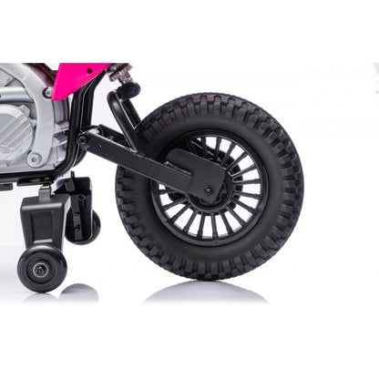 Moto Cross Elettrica per Bambini Honda CRF450R con Rotelle Rosa