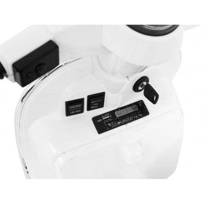 Scooter Elettrico per Bambini Stile Vespa con Rotelle Bianco