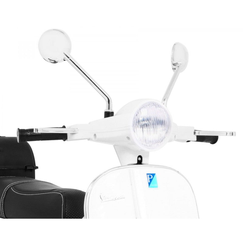 Scooter Elettrico per Bambini Stile Vespa con Rotelle Bianco